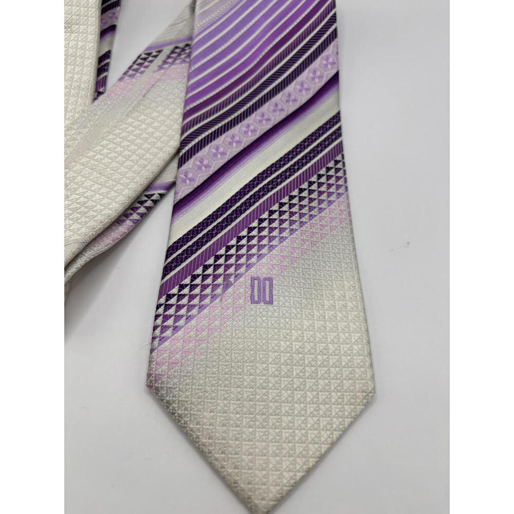 DAKS Elegant Purple Striped Men's New Standard Tie